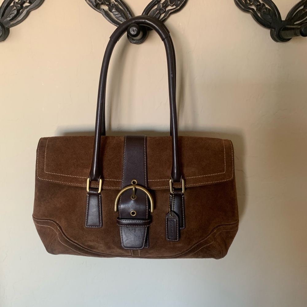 Coach Brown Suede Handbag